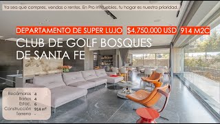 4750000 USD  Impresionante PH en Club de Golf Bosques de Santa Fe [upl. by Droffig]