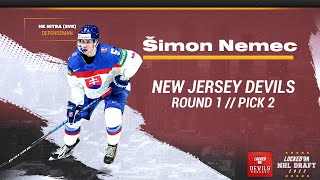 Šimon Nemec REACTION New Jersey Devils make 2 pick in 2022 NHL Draft [upl. by Ilenay]