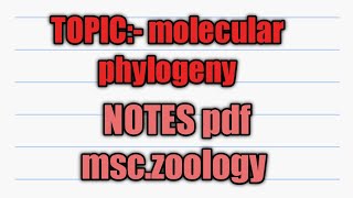 Molecular phylogeny msczoology notes pdf [upl. by Armelda]