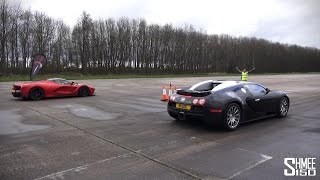 DRAG RACE LaFerrari vs Bugatti Veyron  Vmax Stealth [upl. by Westfahl415]