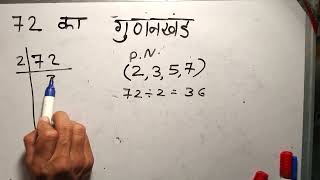 72 का गुणनखंड  72 ka gunakkhand  72 ka lcm  Maths  Hindi  Prime Factorization [upl. by Atikal]