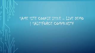 Same Site Cookie Issue  Live Demo  Salesforce Community Promting Login Again [upl. by Changaris]