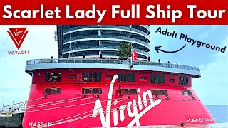 Virgin Voyages Scarlet Lady Cruise Ship Full Tour amp Review 2024  Best Adults Only Cruise Ship [upl. by Aihselat]