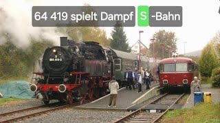 64 419 spielt Dampf SBahn zwischen Betzdorf und Daaden [upl. by Annasor]