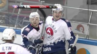 Первый гол Игоря Руденкова в КХЛ  Igor Rudenkov nets his first KHL goal [upl. by Cheria]