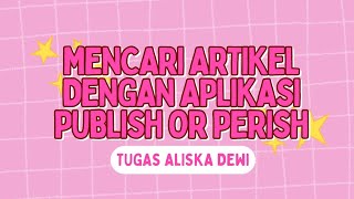 Tutorial mencari Artikel dengan Aplikasi Publish Or Perish [upl. by Batchelor346]