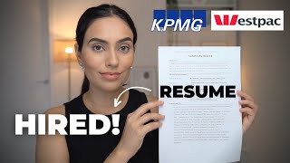 The CV That Got Me Into KPMG Big 4 Risk Consulting amp Westpac Banking  Free Template [upl. by Snowber]