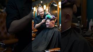 Barber cut Putin Trump and Kim Jongs hair [upl. by Anahahs]