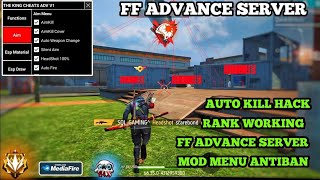 Free Fire Advance server mod MENU  auto aim kill  OBB 46 auto headshots [upl. by Etnoek69]