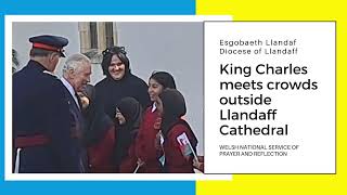 King Charles III visits Llandaff Cathedral Cardiff [upl. by Deadman]