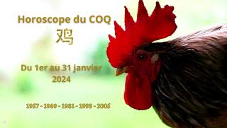 Astrologie Chinoise Horoscope Janvier 2024 Le COQ dixième signe du zodiaque [upl. by Tenay]