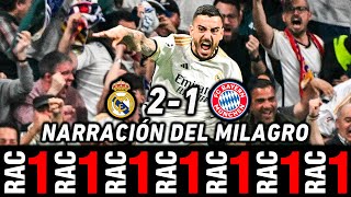 RAC1 REAL MADRID 21 BAYERN  EL MILAGRO DEL REAL MADRID EN RAC1 [upl. by Nahtanhoj420]