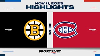 NHL Highlights  Bruins vs Canadiens  November 11 2023 [upl. by Nomolas]