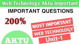 Web Technology aktu important questions unit1  Aktu WT important 2024  infoins [upl. by Albin]