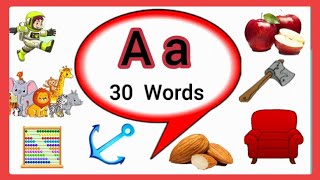 Letter A Words for kidsWords starting with Aletter A wordsA for WordsAlphabet A [upl. by Aslam]