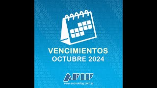 Cronograma con fechas de vencimiento de AFIP en octubre de 2024 [upl. by Elman]