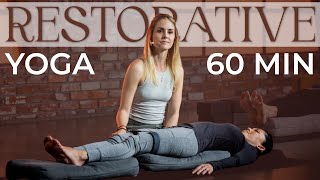 60min Restorative Yoga quotElevatequot with Lauren [upl. by Archibold554]