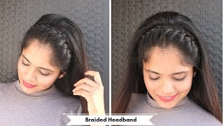 Braided Full Headband Hairstyle Open Hair Hairstyle For PartyFunction [upl. by Padriac]