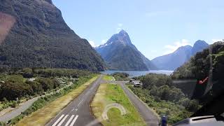 Milford Sound Helicopters approach and landing at Milford Sound aerodrome on 25th October 2022 [upl. by Eiloj]