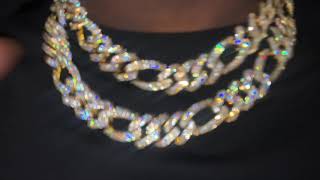 19mm Diamond Figaro Chain 18k Gold [upl. by Eugenia]