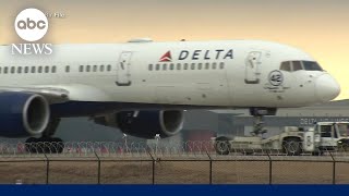 Boeing under fire after wheel falls off Delta flight before takeoff [upl. by Nosyaj583]