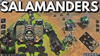 Salamanders DREADNOUGHTS vs Eldar amp Orks Massive 3V3 Battle  Warhammer 40K Dawn of War 3 [upl. by Niwroc]