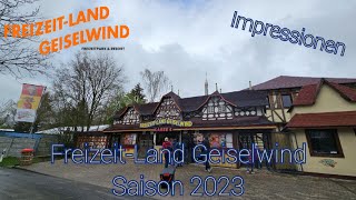 FreizeitLand Geiselwind Saison 2023  Impressionen aus dem Park inkl Onrides [upl. by Aerdna531]