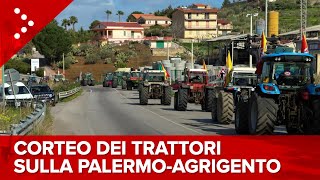 LIVE Protesta dei trattori nel palermitano corteo sulla SS 121 verso Villabate diretta video [upl. by Esidnak]