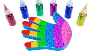 Satisfying Video l DIY How to make Rainbow Slime Hand Bathtub FROM Mixing Glitter AND Glitter ASMR [upl. by Pompea]