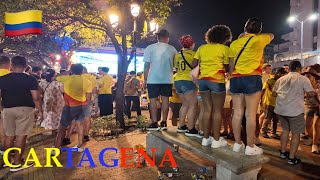 🇨🇴 Cartagena Clock Tower at Night During Soccer Game Uruguay vs Colombia [upl. by Hanan]