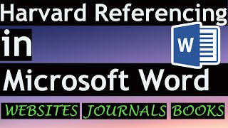 Harvard Referencing in Microsoft Word  Harvard Reference Tutorial [upl. by Ragland490]