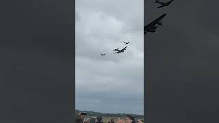 Lancaster bomber and Spitefire fly past [upl. by Notak]