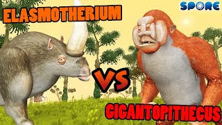 Elasmotherium vs Gigantopithecus  Cenozoic Era Battle S3E10  SPORE [upl. by Suivatnod779]