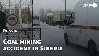 Emergency services on site of fatal Siberian coal mine accident  AFP [upl. by Akinad]