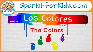 Los Colores The Colors in Spanish Song by Risas y Sonrisas SpanishforKidscom [upl. by Ominoreg]