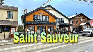 4K SaintSauveur  Main Street  Laurentians Mountains  Quebec Canada [upl. by Cyd]