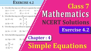 NCERT Solutions for Class 7 Maths Chapter 4 Exercise 42 [upl. by Turtle]