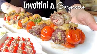 INVOLTINI DI CARPACCIO impanati al forno 🥩 ricetta facile e veloce [upl. by Rocker]