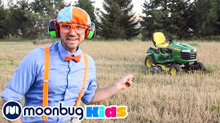 Learn about Lawn Mowers  Blippi  Moonbug Kids  Art for Kids [upl. by Lodhia551]