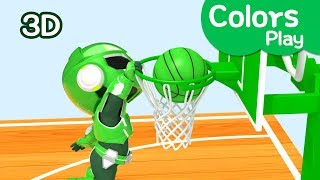 Miniforce Learn colors  Colors Play  Basketball Game  Miniforce Kids Play [upl. by Lirva]