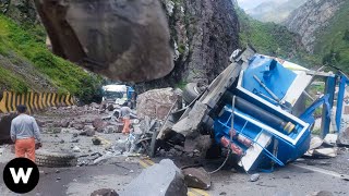 Tragic Moments Shocking Catastrophic Rockfalls Failures Caught On Camera Ends in Mayhem [upl. by Meekar]