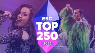 ESC Top 250 2022  Official Top 10  Eurovision [upl. by Aticilef]