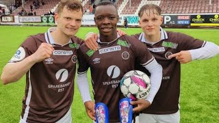 Alie Conteh Mjøndalen IF perfect hattrick [upl. by Schnur109]