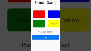 Simon game using html css bootstrap and javascript viralnow shorts freesourcecode htmlcssjs [upl. by Drarej]