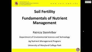 Soil Fertility  Fundamentals of Nutrient Management 2017 [upl. by Weinshienk]