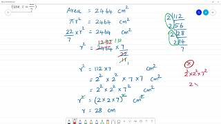 Class 7 TN Maths Term II 2 MEASUREMENT Example 211 The area of the circular region is 2464 cm2 [upl. by Faber]