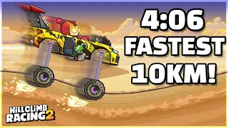 The FASTEST 10km in Adventure 406 Desert Speedrun  Hill Climb Racing 2 [upl. by Gasper]