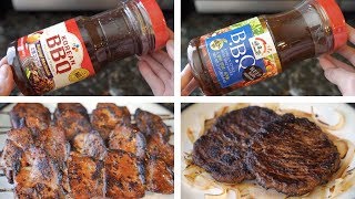 Korean BBQ KBBQ PreMade Bottled Marinade Testing  CJ Bulgogi amp Haioreum Kalbi brands 4K ASMR [upl. by Vinnie]