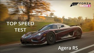 Agera RS Top Speed Test Forza Horizon 4 [upl. by Stetson]