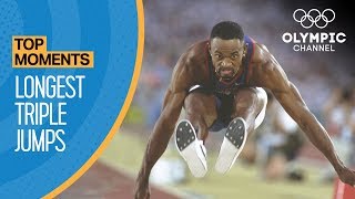 The Longest Ever Olympic Triple Jumps  Top Moments [upl. by Aramaj]